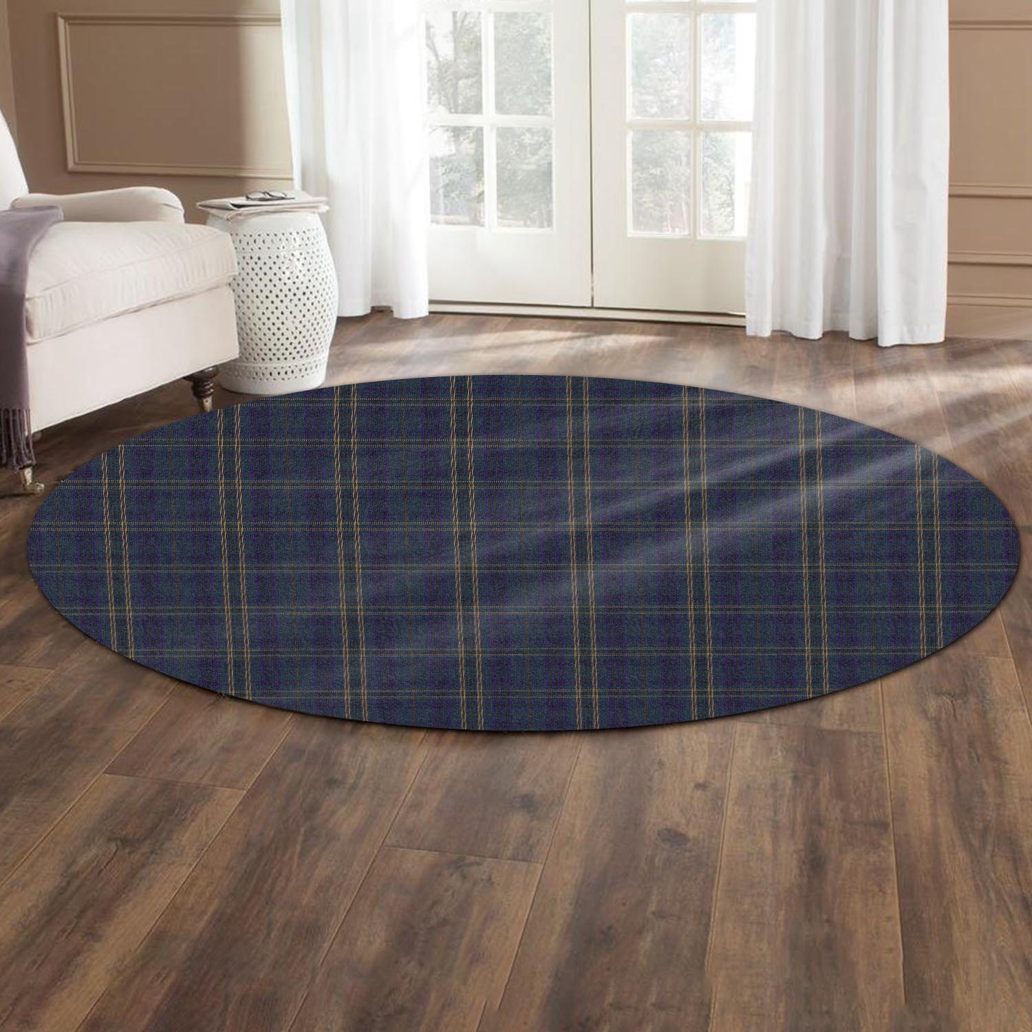 Fermanagh County Ireland Tartan Round Rug - Tartanvibesclothing