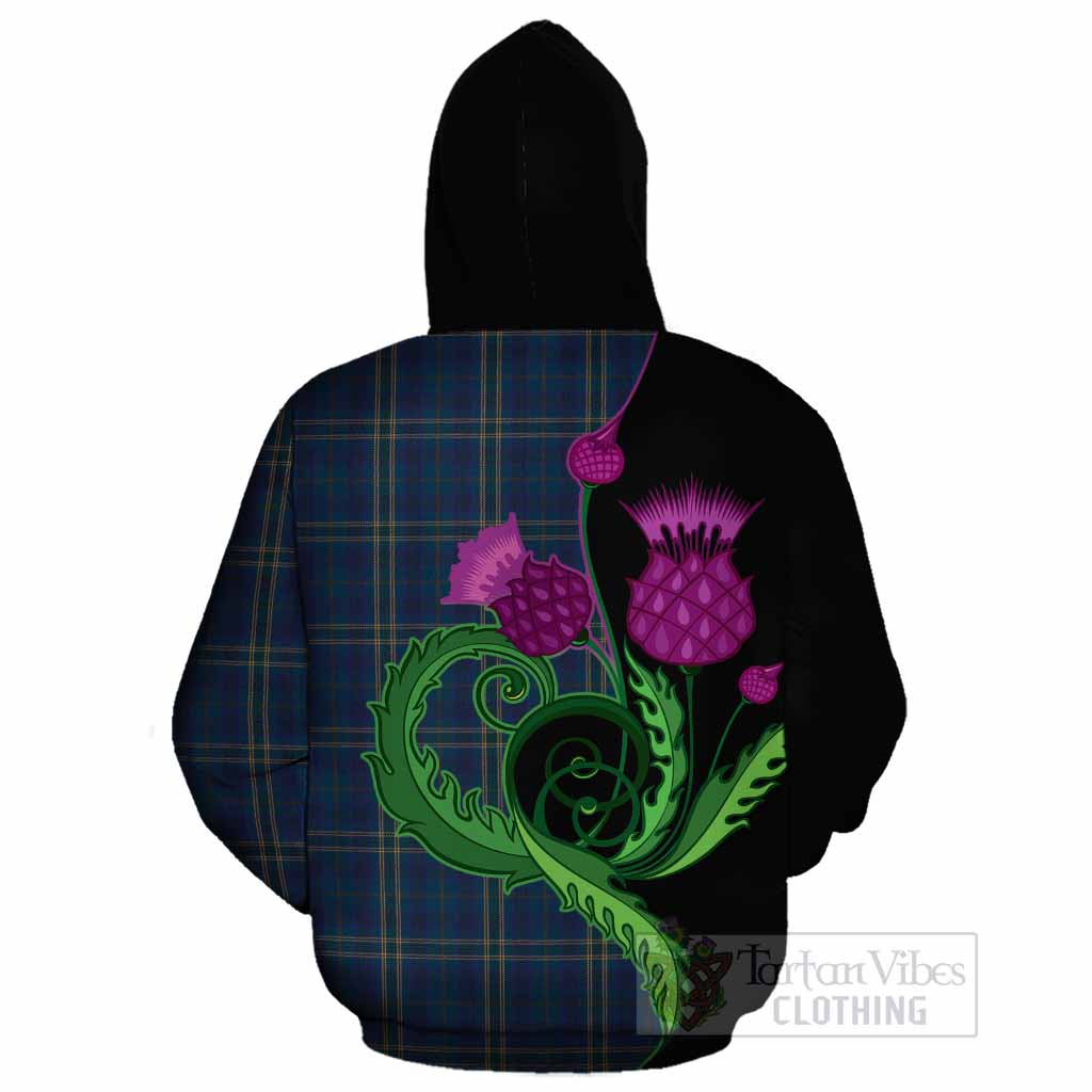 Fermanagh County Ireland Tartan Cotton Hoodie Traditional Scottish Thistle