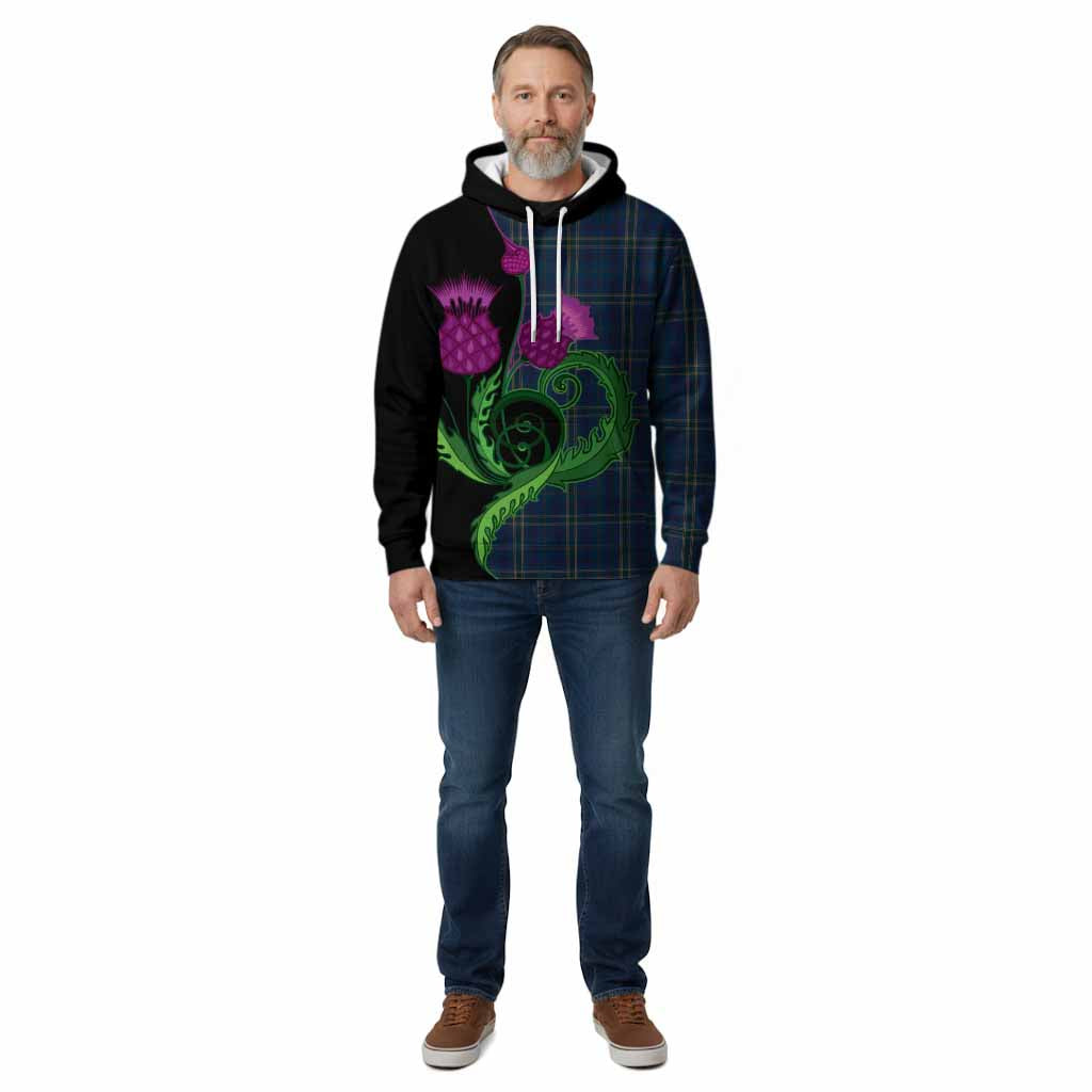 Fermanagh County Ireland Tartan Cotton Hoodie Traditional Scottish Thistle