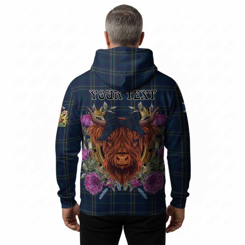 Fermanagh County Ireland Tartan Hoodie Scottish Thistle Heilan Coo