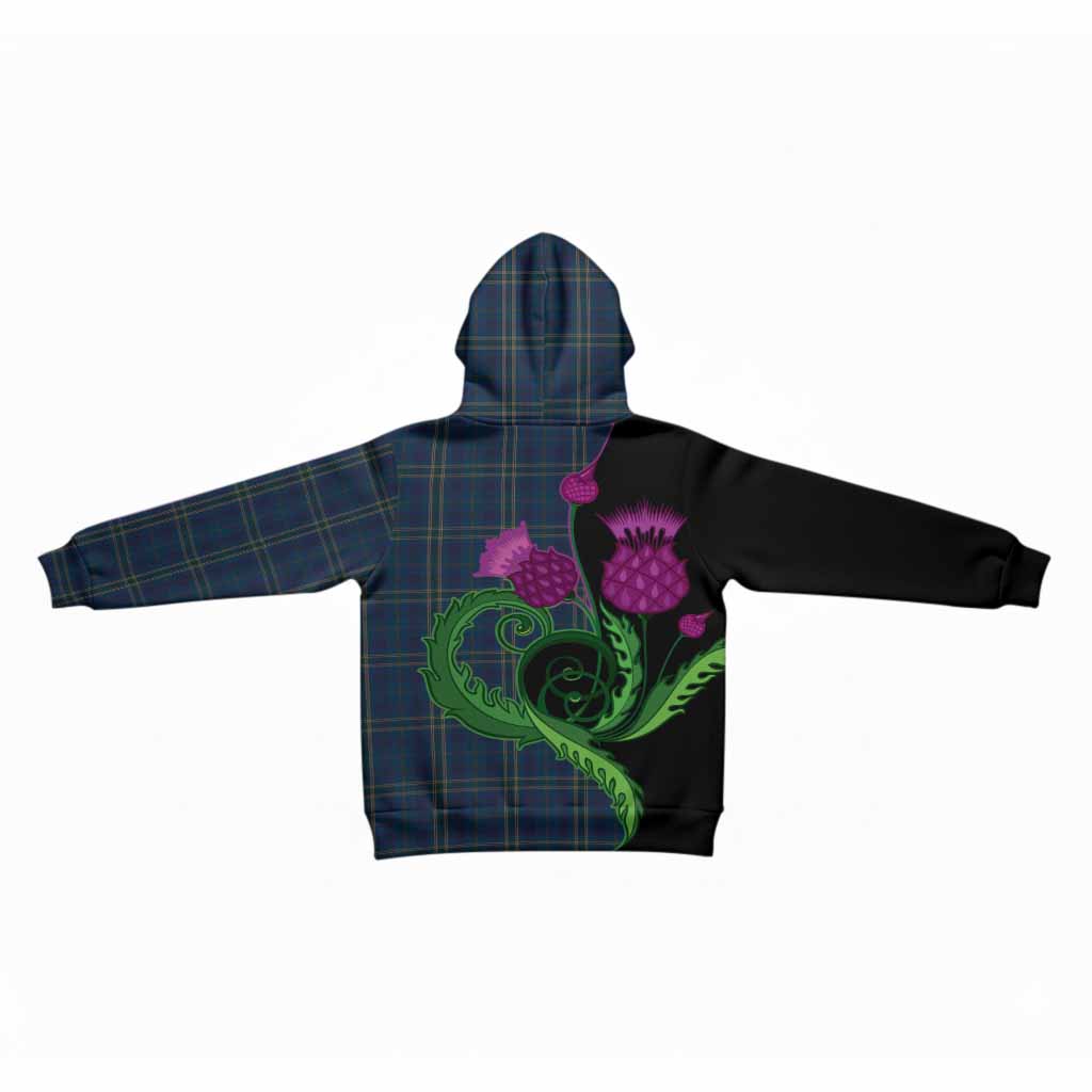 Fermanagh County Ireland Tartan Kid Hoodie Traditional Scottish Thistle