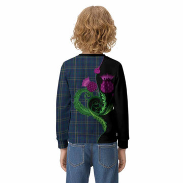 Fermanagh County Ireland Tartan Kid Knitted Sweatshirt Traditional Scottish Thistle