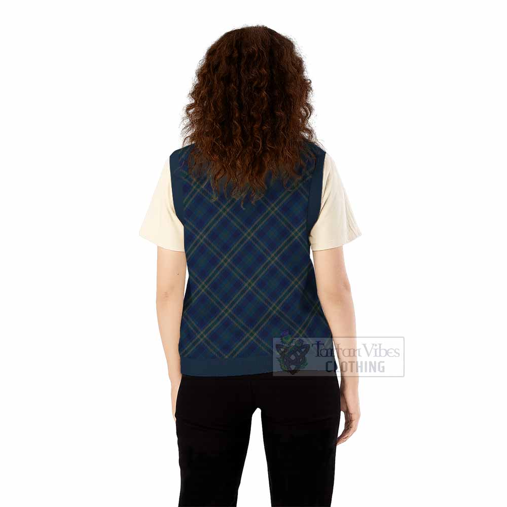 Fermanagh County Ireland Tartan  Knitted V-Neck Vest Cross Style