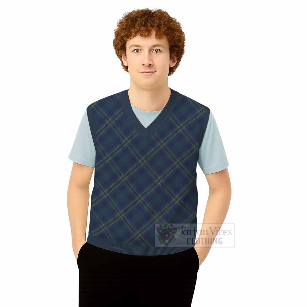 Fermanagh County Ireland Tartan  Knitted V-Neck Vest Cross Style