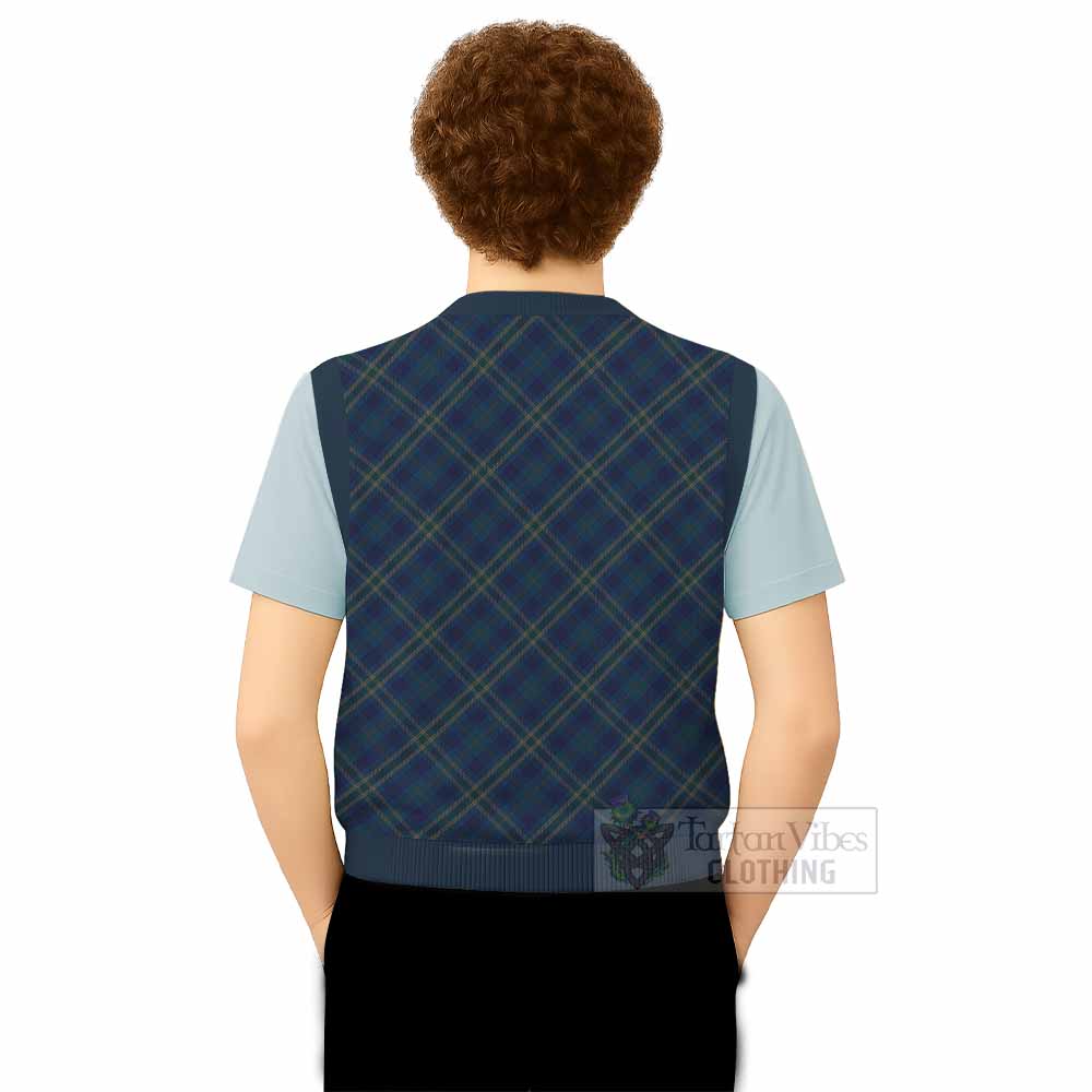 Fermanagh County Ireland Tartan  Knitted V-Neck Vest Cross Style