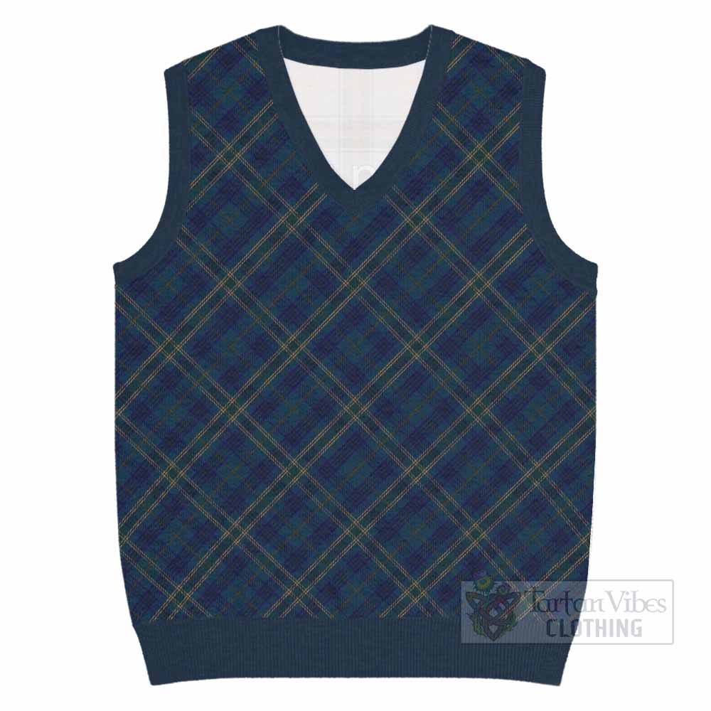 Fermanagh County Ireland Tartan  Knitted V-Neck Vest Cross Style