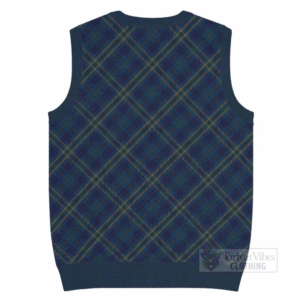 Fermanagh County Ireland Tartan  Knitted V-Neck Vest Cross Style