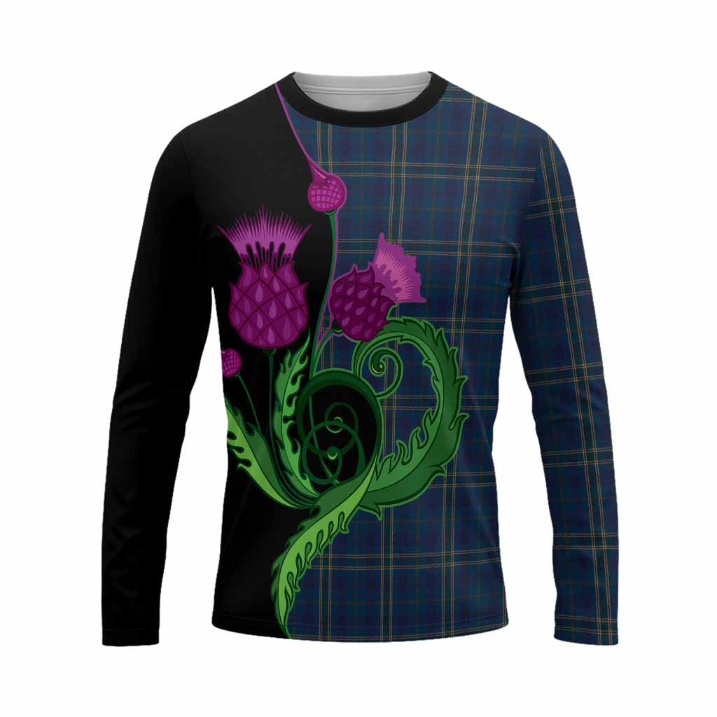 Fermanagh County Ireland Tartan Long Sleeve T-Shirt Traditional Scottish Thistle