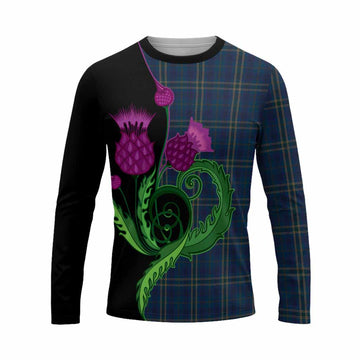 Fermanagh County Ireland Tartan Long Sleeve T-Shirt Traditional Scottish Thistle