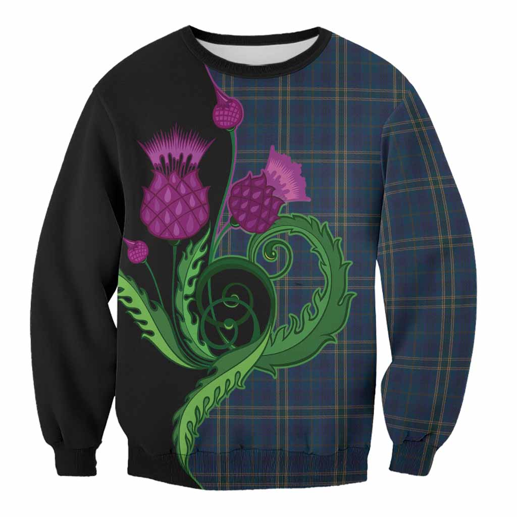 Fermanagh County Ireland Tartan Sweatshirt Traditional Scottish Thistle
