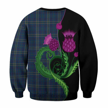 Fermanagh County Ireland Tartan Sweatshirt Traditional Scottish Thistle