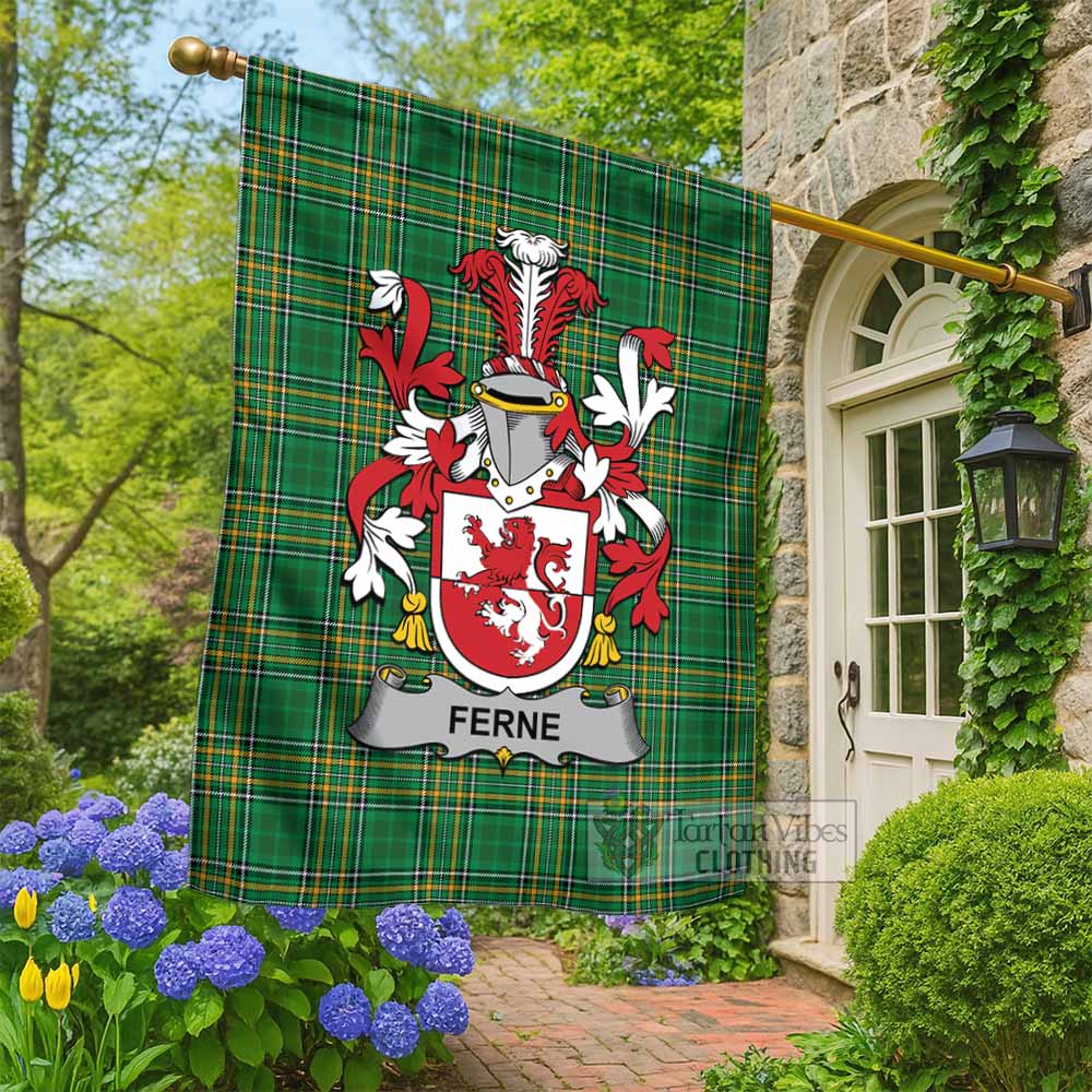 Ferne Irish Clan Tartan Flag with Coat of Arms