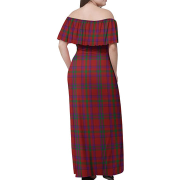 Fiddes Tartan Off Shoulder Long Dress - Tartan Vibes Clothing