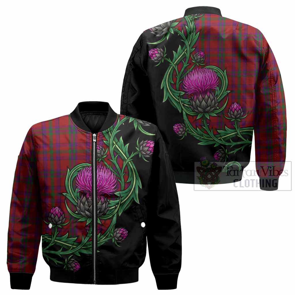 Fiddes Tartan Bomber Jacket Resilient Scottish Thistle - Tartan Vibes Clothing