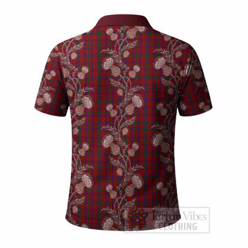 Fiddes Tartan Polo Shirt Seamless Scottish Thistle Flowers