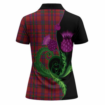 Fiddes Tartan Women Polo Shirt Traditional Scottish Thistle
