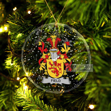 Tartan Vibes Clothing Field Irish Clan Christmas Glass Ornament with Coat of Arms