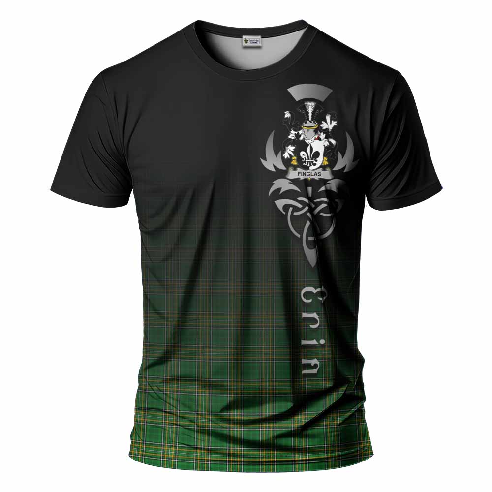 Tartan Vibes Clothing Finglas Irish Clan T-Shirt with Coat of Arms Erin Go Bragh Celtic Inspired