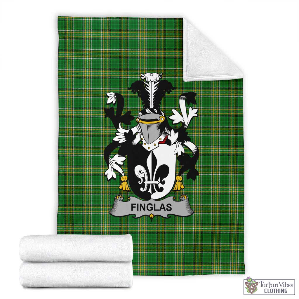 Finglas Irish Clan Tartan Blanket with Coat of Arms X-Large 59 x 79 inches 150 x 200 cm - Tartan Vibes Clothing