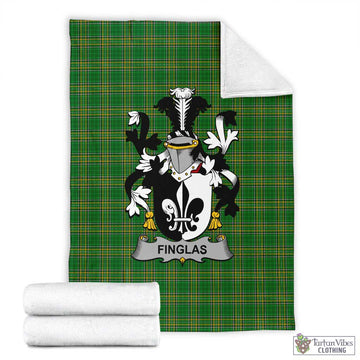 Tartan Vibes Clothing Finglas Irish Clan Tartan Blanket with Coat of Arms