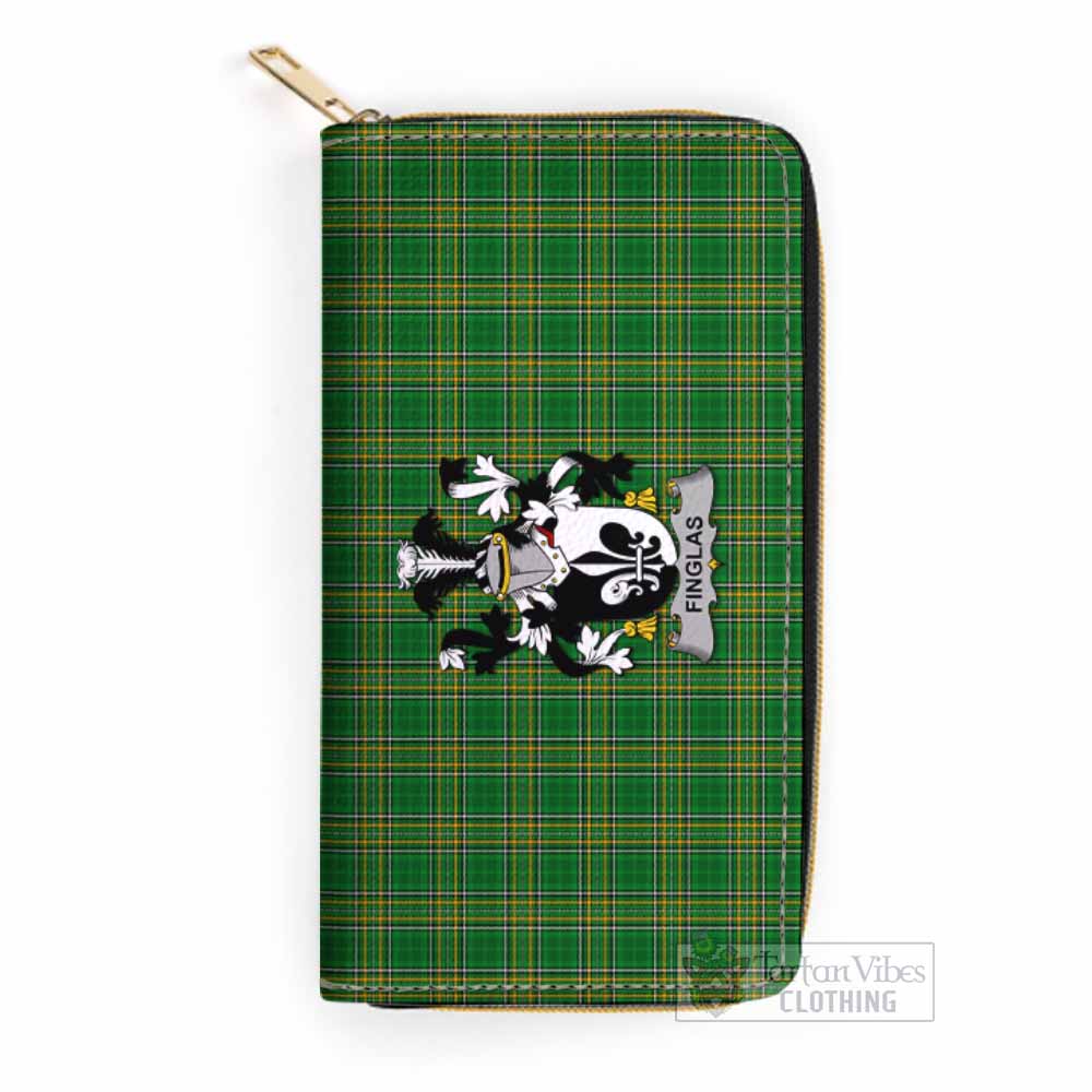 Tartan Vibes Clothing Finglas Irish Clan Tartan Women's Leather Wallet with Coat of Arms