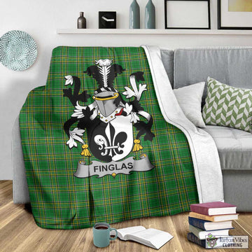 Tartan Vibes Clothing Finglas Irish Clan Tartan Blanket with Coat of Arms