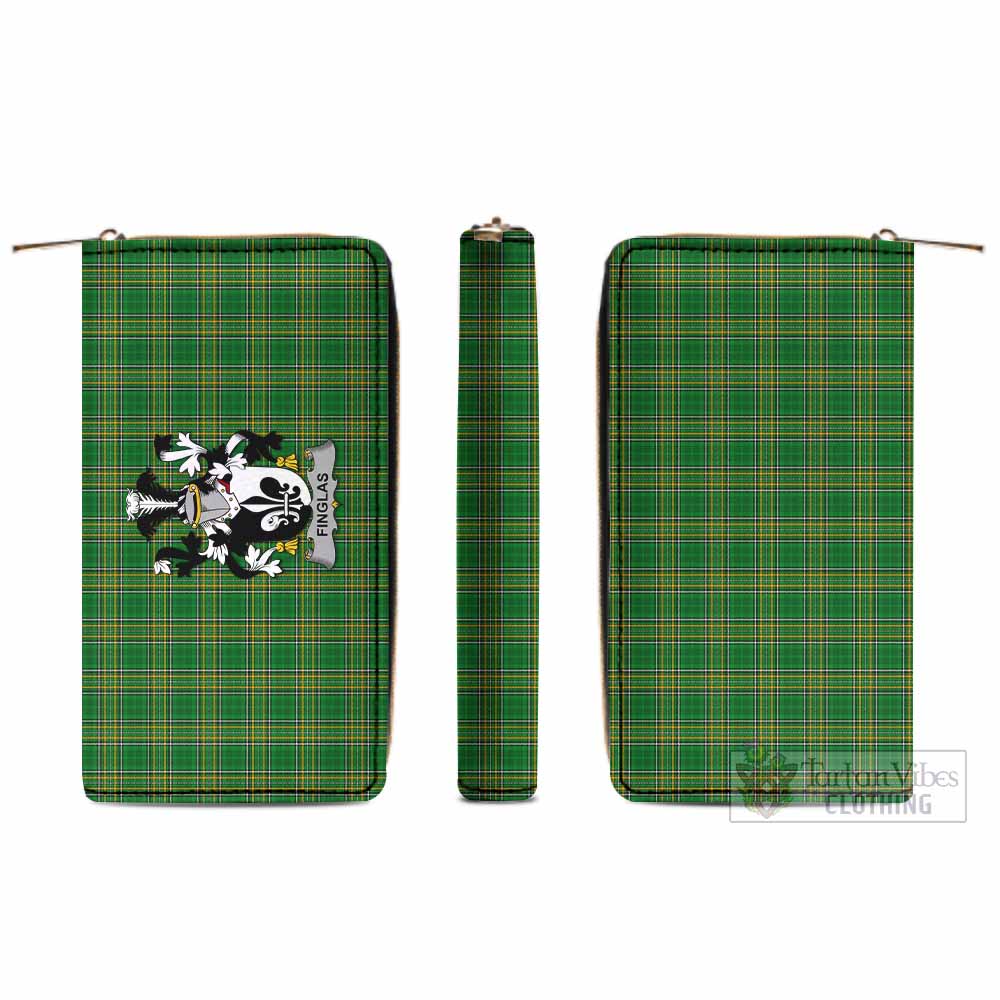 Tartan Vibes Clothing Finglas Irish Clan Tartan Women's Leather Wallet with Coat of Arms