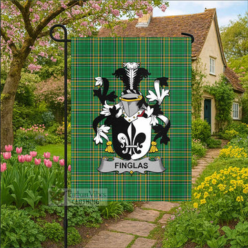 Finglas Irish Clan Tartan Garden Flag with Coat of Arms