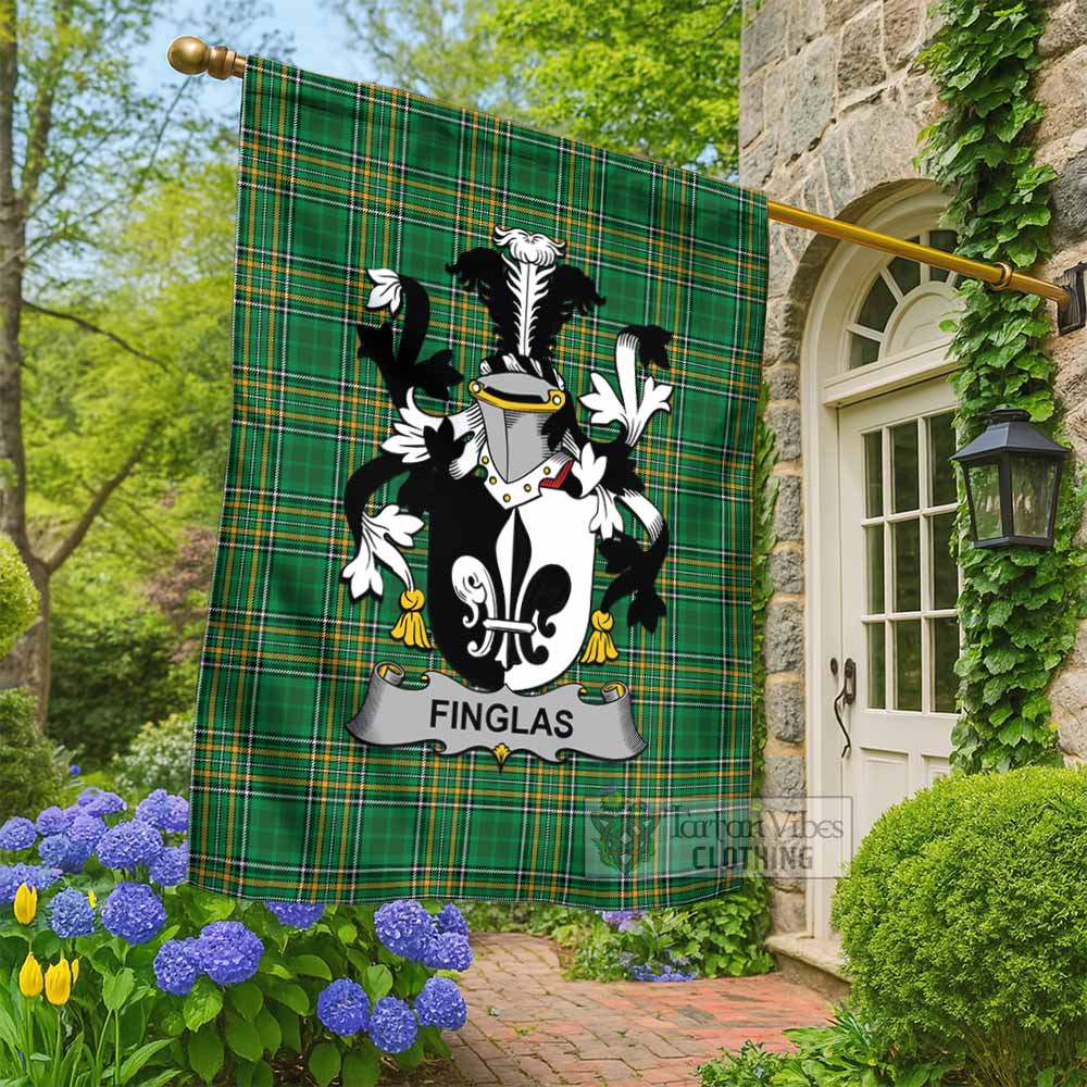 Finglas Irish Clan Tartan Flag with Coat of Arms