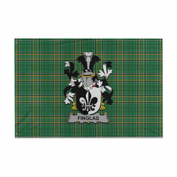 Finglas Irish Clan Tartan House Flag with Coat of Arms