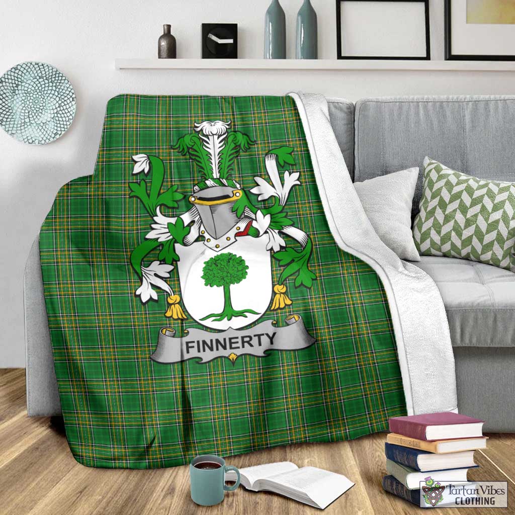Finnerty Irish Clan Tartan Blanket with Coat of Arms - Tartan Vibes Clothing