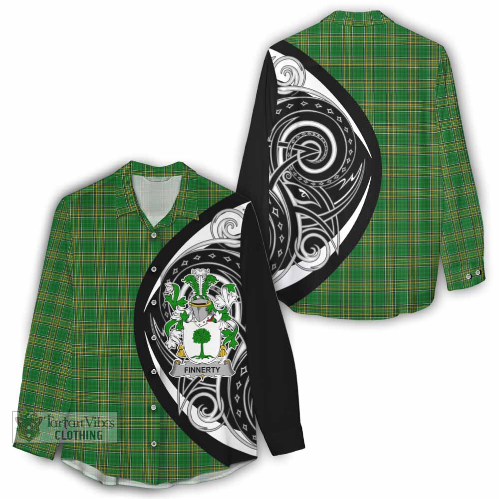 Finnerty Irish Clan Women's Casual Shirt Celtic Circle Style - Tartan Vibes Clothing