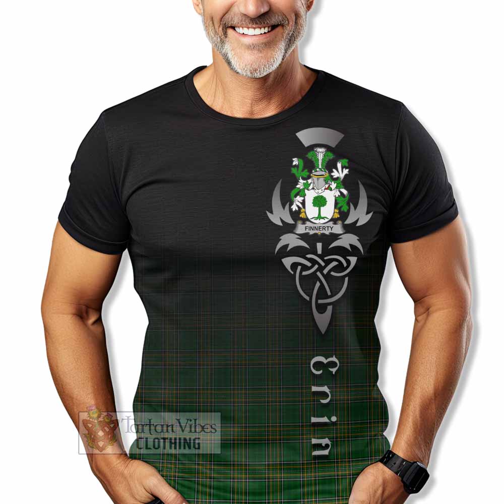 Finnerty Irish Clan T-Shirt with Coat of Arms Erin Go Bragh Celtic Inspired - Tartan Vibes Clothing