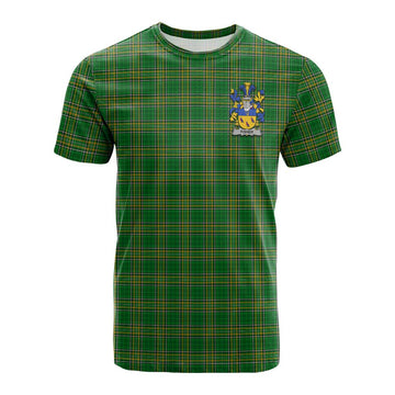 Fisher Irish Clan Tartan Cotton T-shirt with Coat of Arms