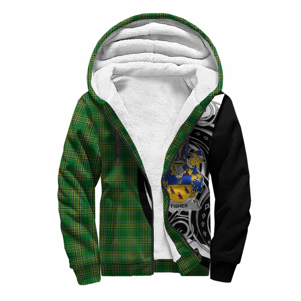 Tartan Vibes Clothing Fisher Irish Clan Sherpa Hoodie Celtic Circle Style