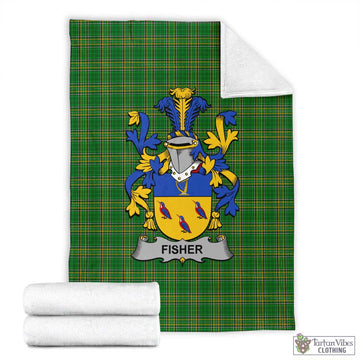 Fisher Irish Clan Tartan Blanket with Coat of Arms