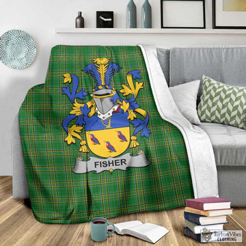 Fisher Irish Clan Tartan Blanket with Coat of Arms