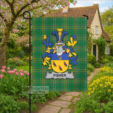 Fisher Irish Clan Tartan Garden Flag with Coat of Arms