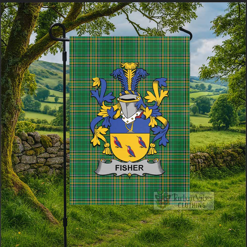 Fisher Irish Clan Tartan Flag with Coat of Arms