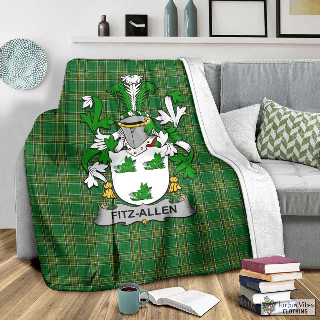 Fitz-Allen Irish Clan Tartan Blanket with Coat of Arms - Tartan Vibes Clothing
