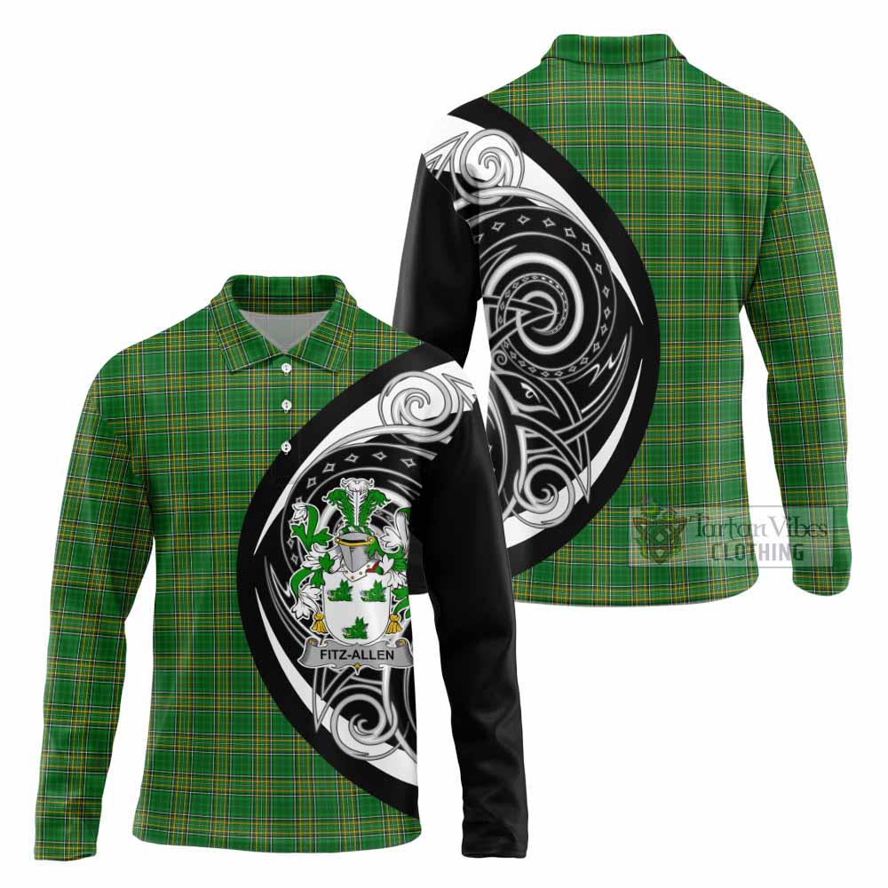 Fitz-Allen Irish Clan Long Sleeve Polo Shirt Celtic Circle Style - Tartan Vibes Clothing
