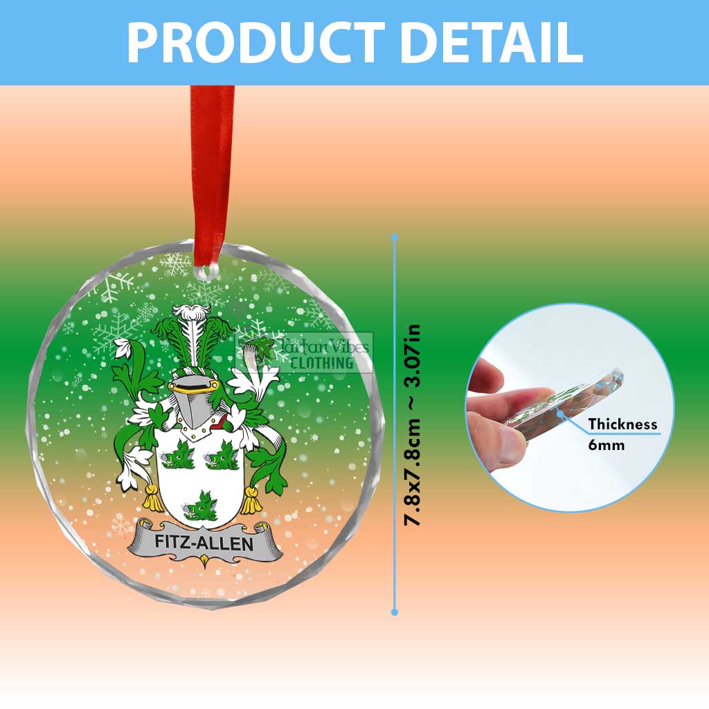 Fitz-Allen Irish Clan Christmas Glass Ornament with Coat of Arms - 2D-tartanvibesclothing