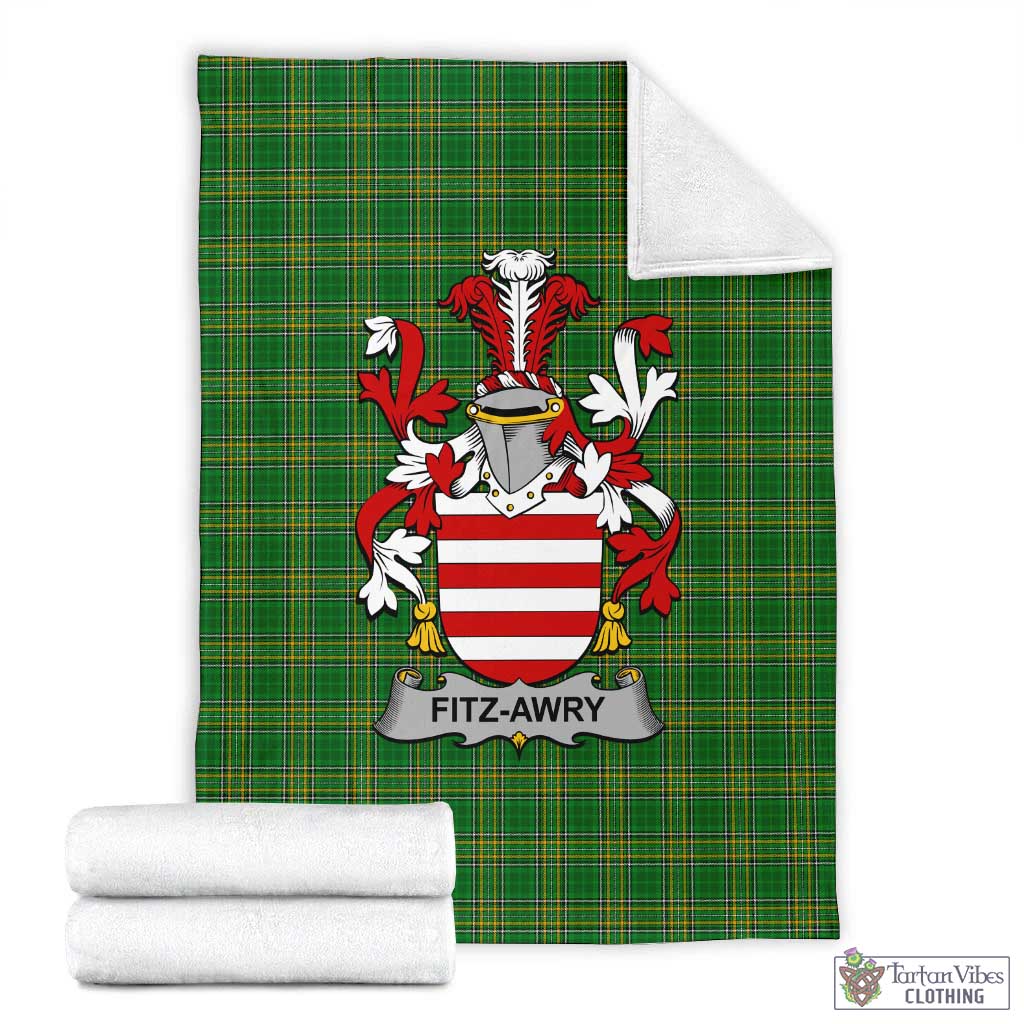 Fitz-Awry Irish Clan Tartan Blanket with Coat of Arms X-Large 59 x 79 inches 150 x 200 cm - Tartan Vibes Clothing