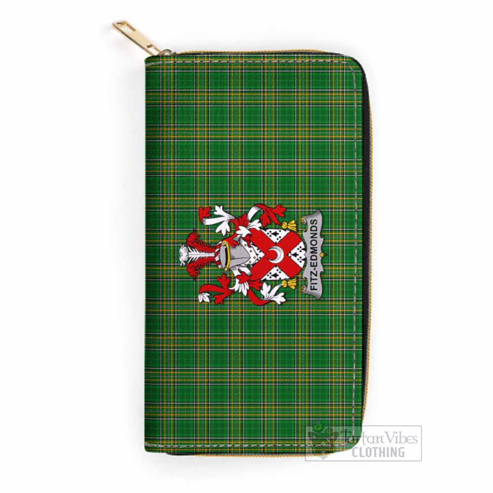 Fitz-Edmonds Irish Clan Tartan Women's Leather Wallet with Coat of Arms One Size 19.7*10.5*3.5 cm - Tartan Vibes Clothing