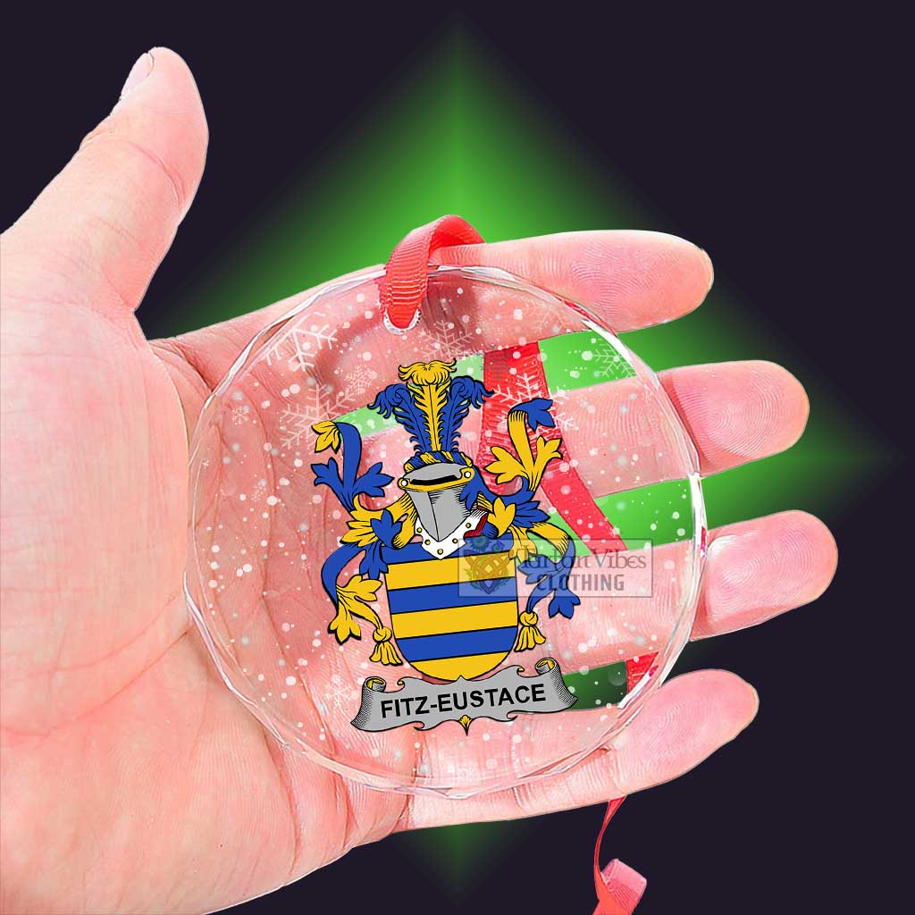 Fitz-Eustace Irish Clan Christmas Glass Ornament with Coat of Arms - 2D-tartanvibesclothing