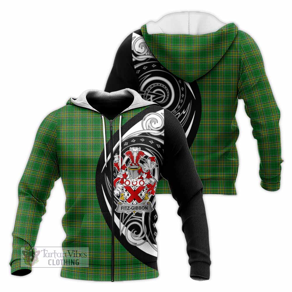 Tartan Vibes Clothing Fitz-Gibbon Irish Clan Knitted Hoodie Celtic Circle Style