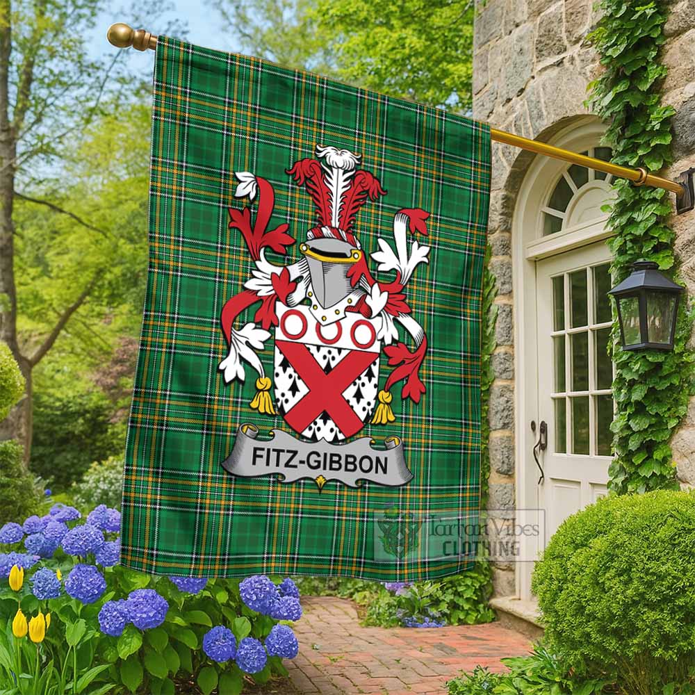 Fitz-Gibbon Irish Clan Tartan Flag with Coat of Arms