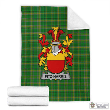 Fitz-Harris Irish Clan Tartan Blanket with Coat of Arms X-Large 59 x 79 inches 150 x 200 cm - Tartan Vibes Clothing
