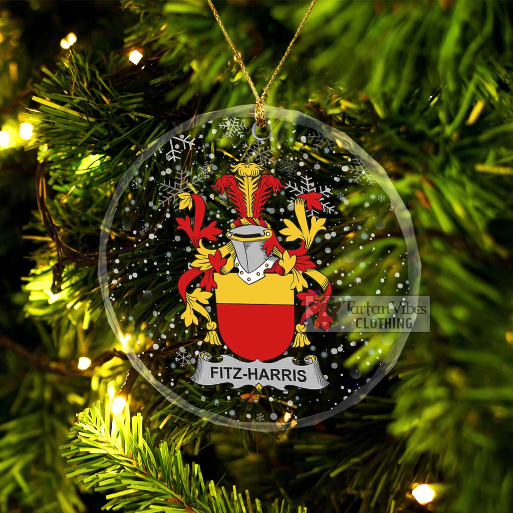 Fitz-Harris Irish Clan Christmas Glass Ornament with Coat of Arms Transparent Glass Circle - 2D-tartanvibesclothing