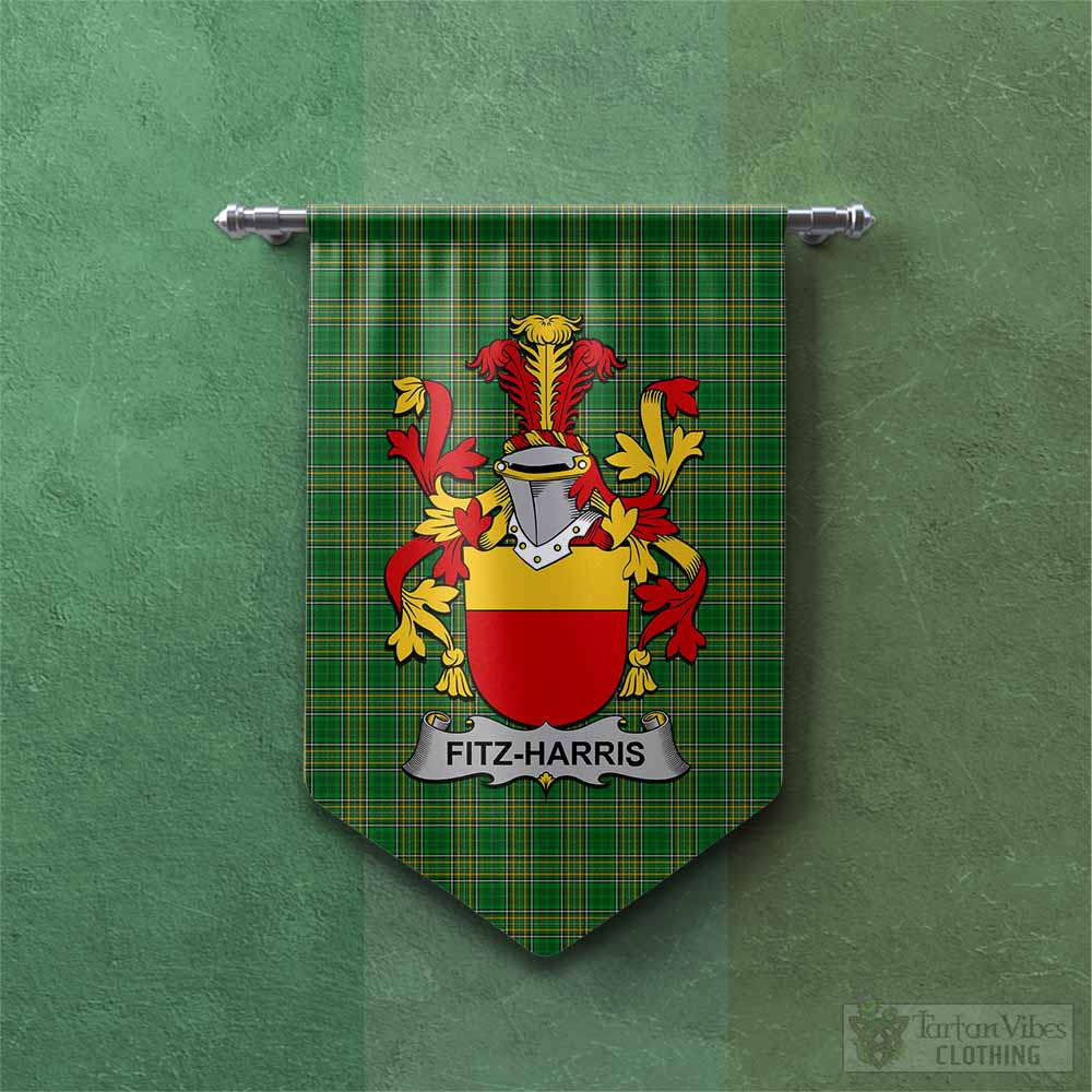 Fitz-Harris Irish Clan Tartan Gonfalon, Tartan Banner with Coat of Arms Chevron - Tartan Vibes Clothing
